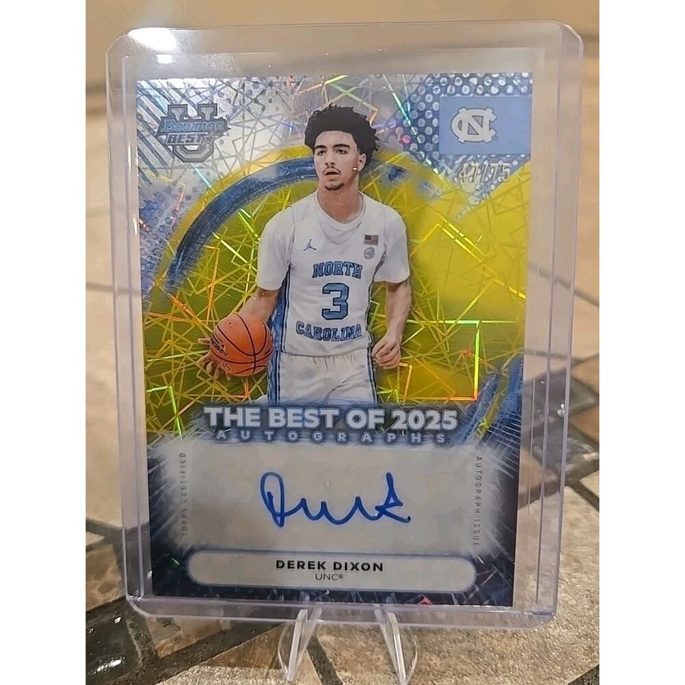 2025-26 Bowman University’s Best Derek Dixon Best Of 2025 Auto Blue /75 UNC